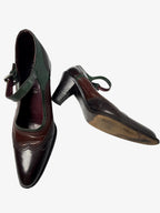 VINTAGE LEATHER MARY JANE HEELS. SIZE 3