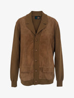 70s SUEDE & KNIT JACKET . SIZE M