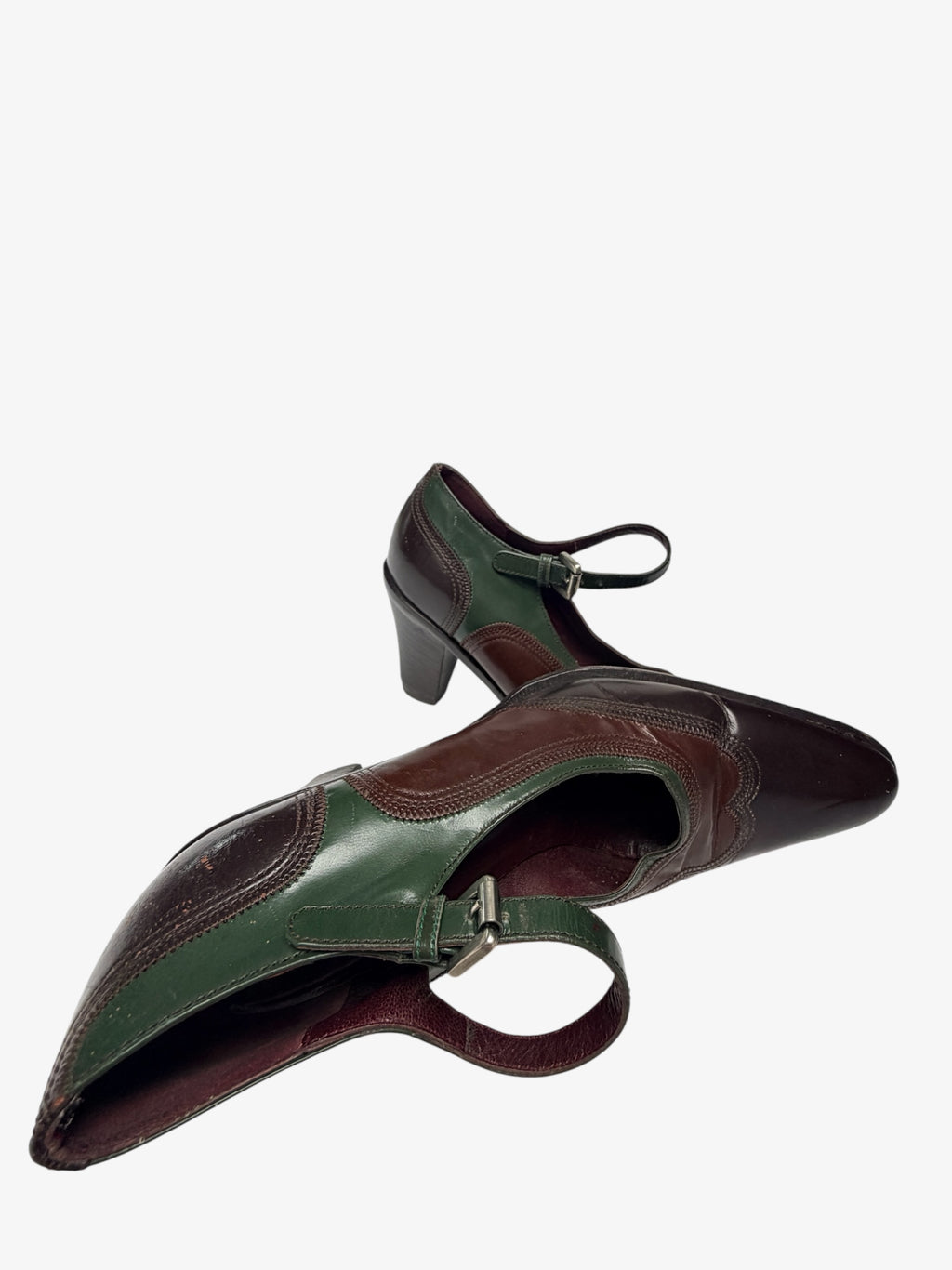 VINTAGE LEATHER MARY JANE HEELS. SIZE 3