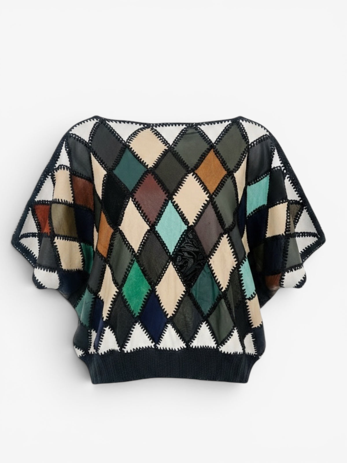 80 s BATWING LEATHER TOP
