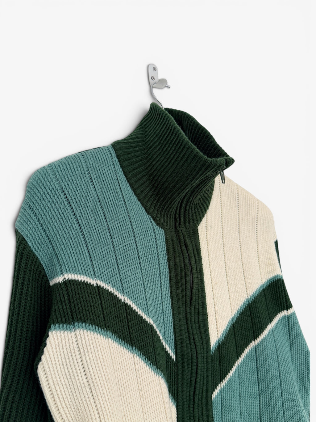 1970s WOOL ZIP UP CARDIGAN.