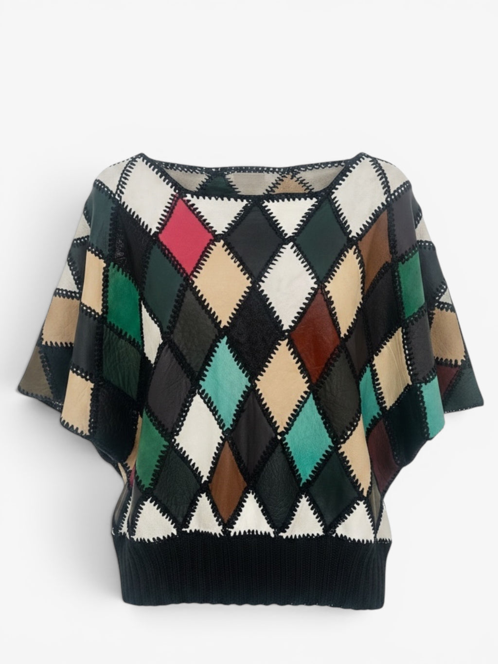 80 s BATWING LEATHER TOP