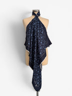 NAVY SILK SCARF