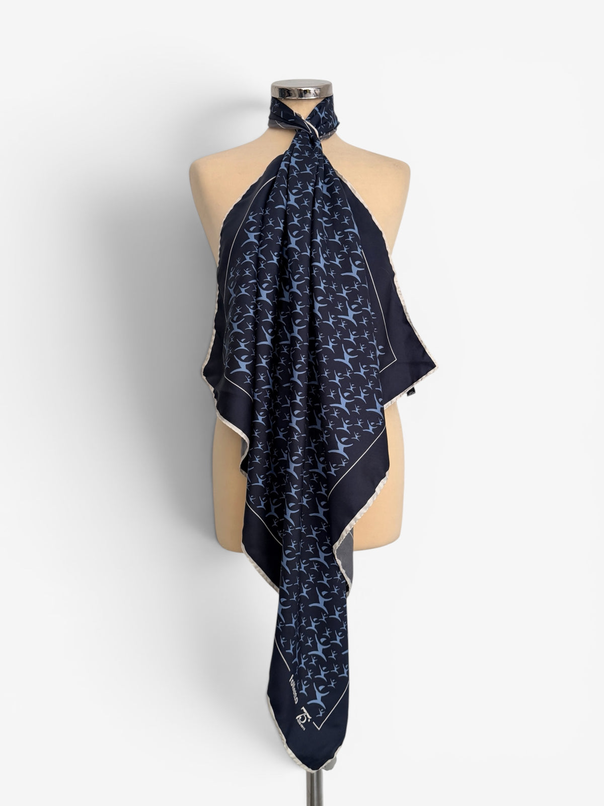 NAVY SILK SCARF