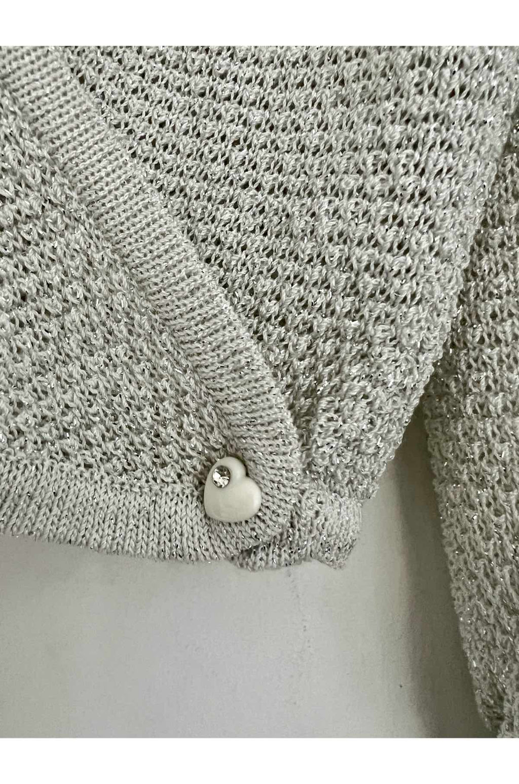 DOUBLE BREASTED V NECK CARDIGAN. SIZE 10/12