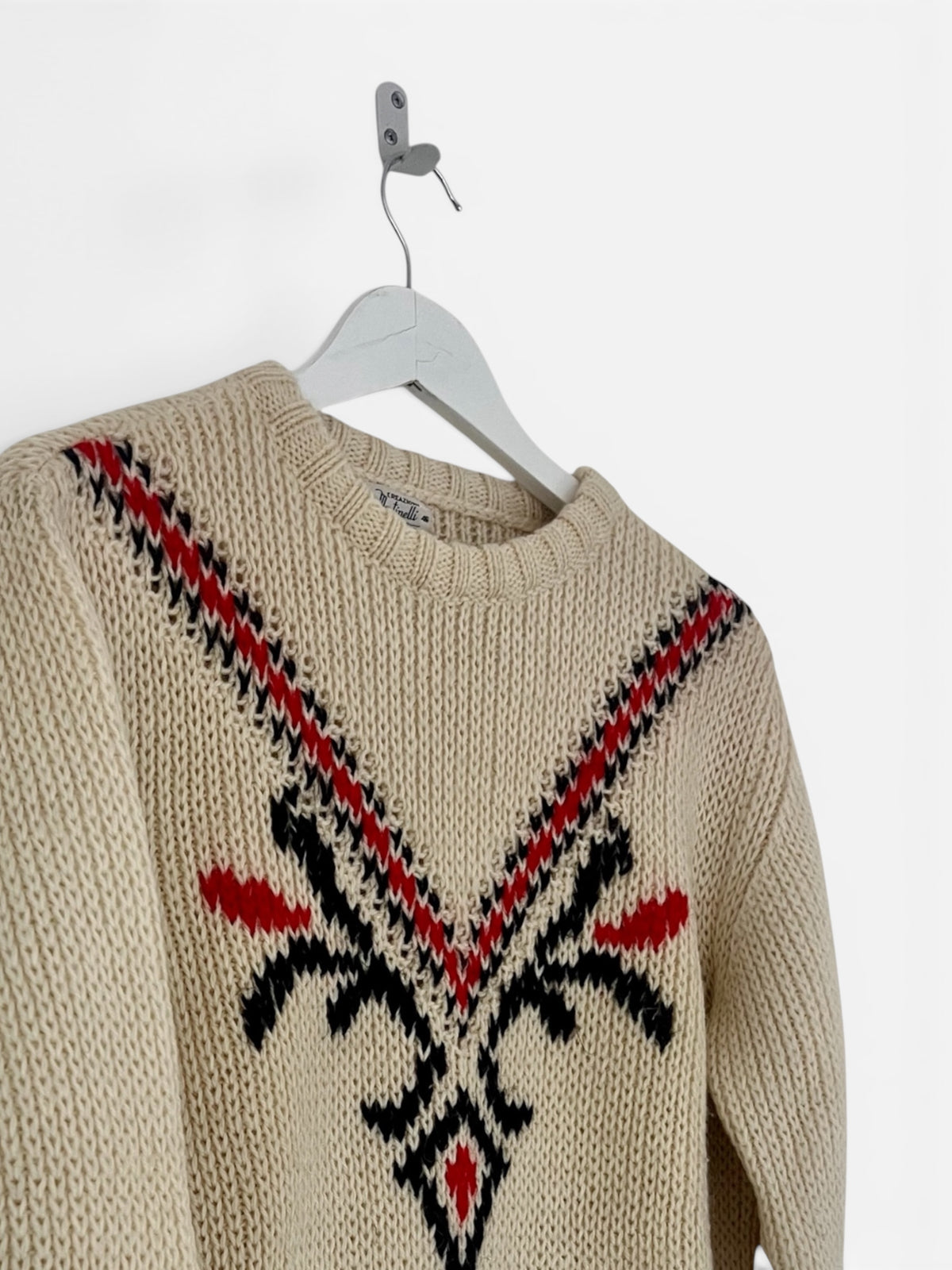 WOOL KNIT JUMPER WITH DIAGONAL PATTERN. SIZE 10/12