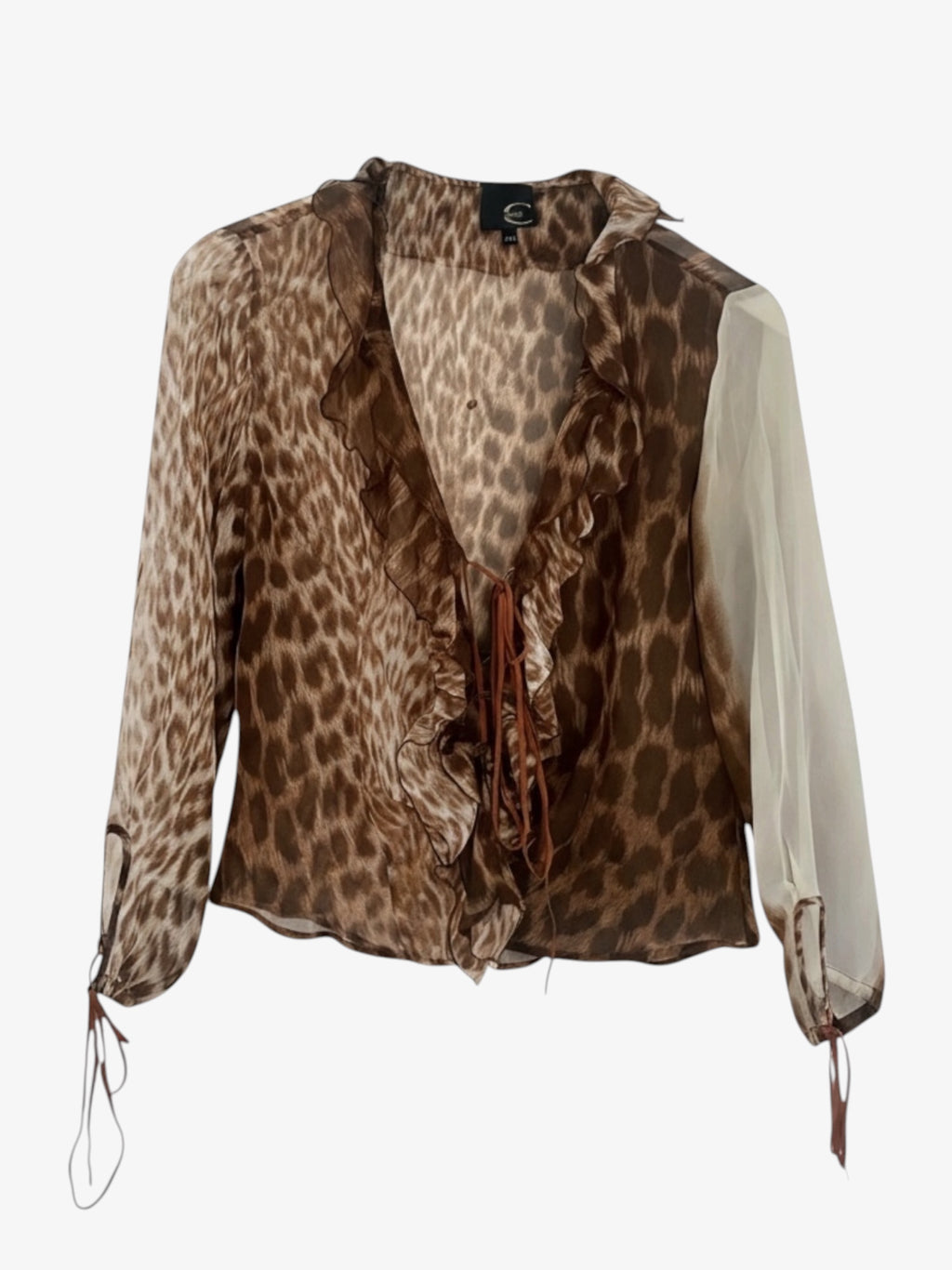JUST CAVALLI SHEER BLOUSE. SIZE S