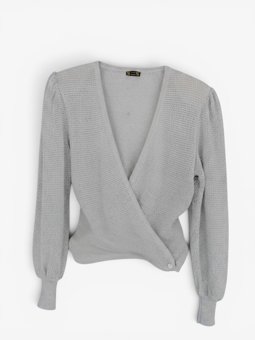 DOUBLE BREASTED V NECK CARDIGAN. SIZE 10/12