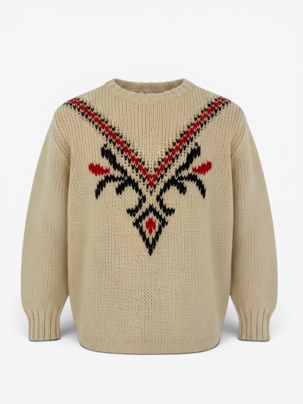 WOOL KNIT JUMPER WITH DIAGONAL PATTERN. SIZE 10/12
