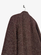 VINTAGE WOOL BURGANDY WOOL TEXTURED COAT. SIZE 14/16