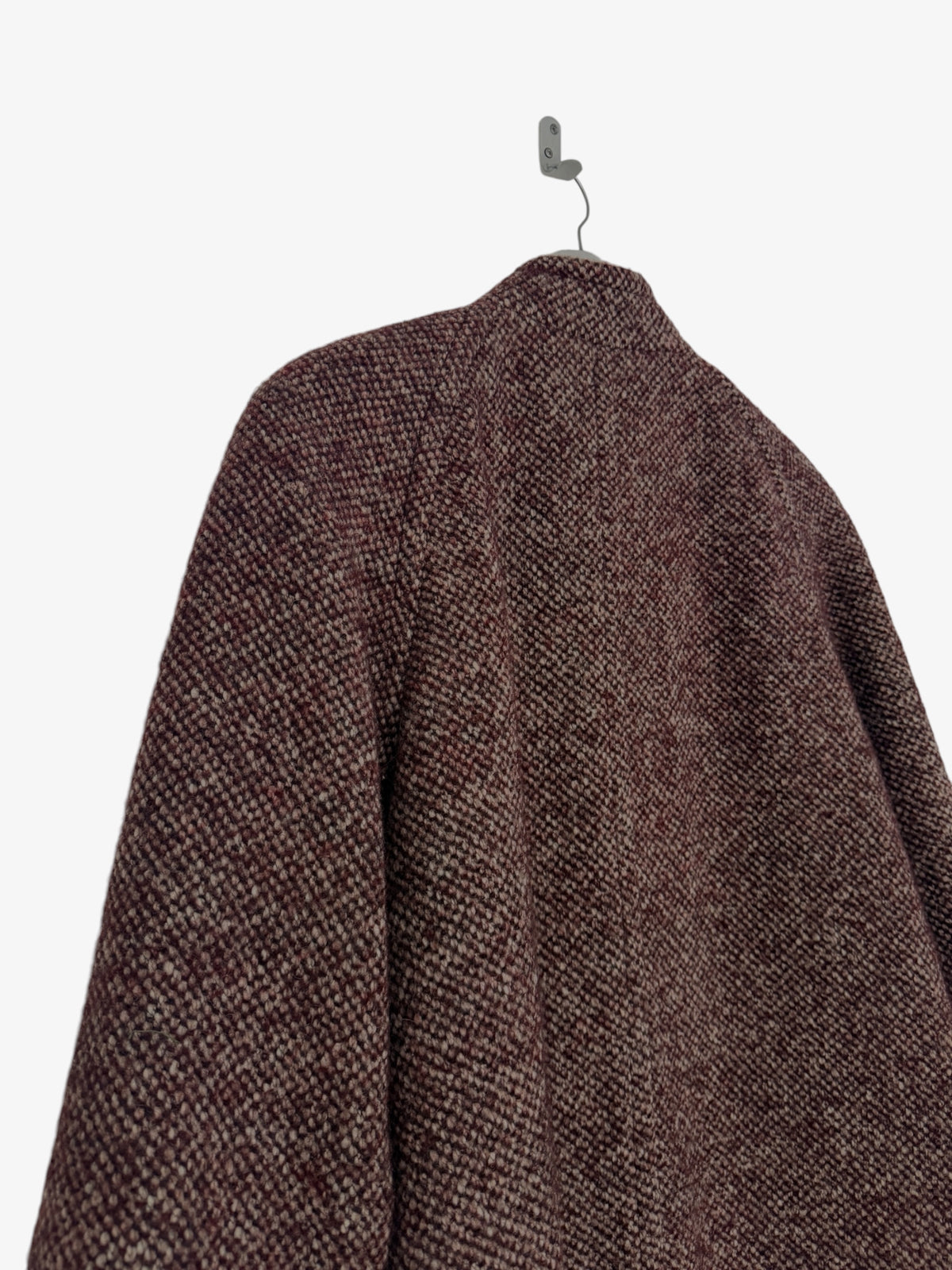 VINTAGE WOOL BURGANDY WOOL TEXTURED COAT. SIZE 14/16