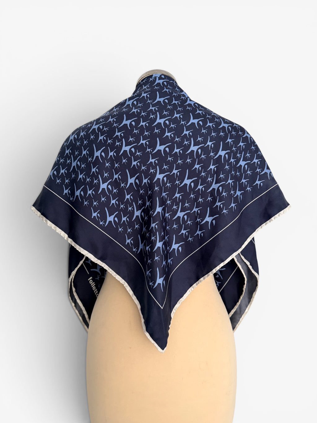 NAVY SILK SCARF