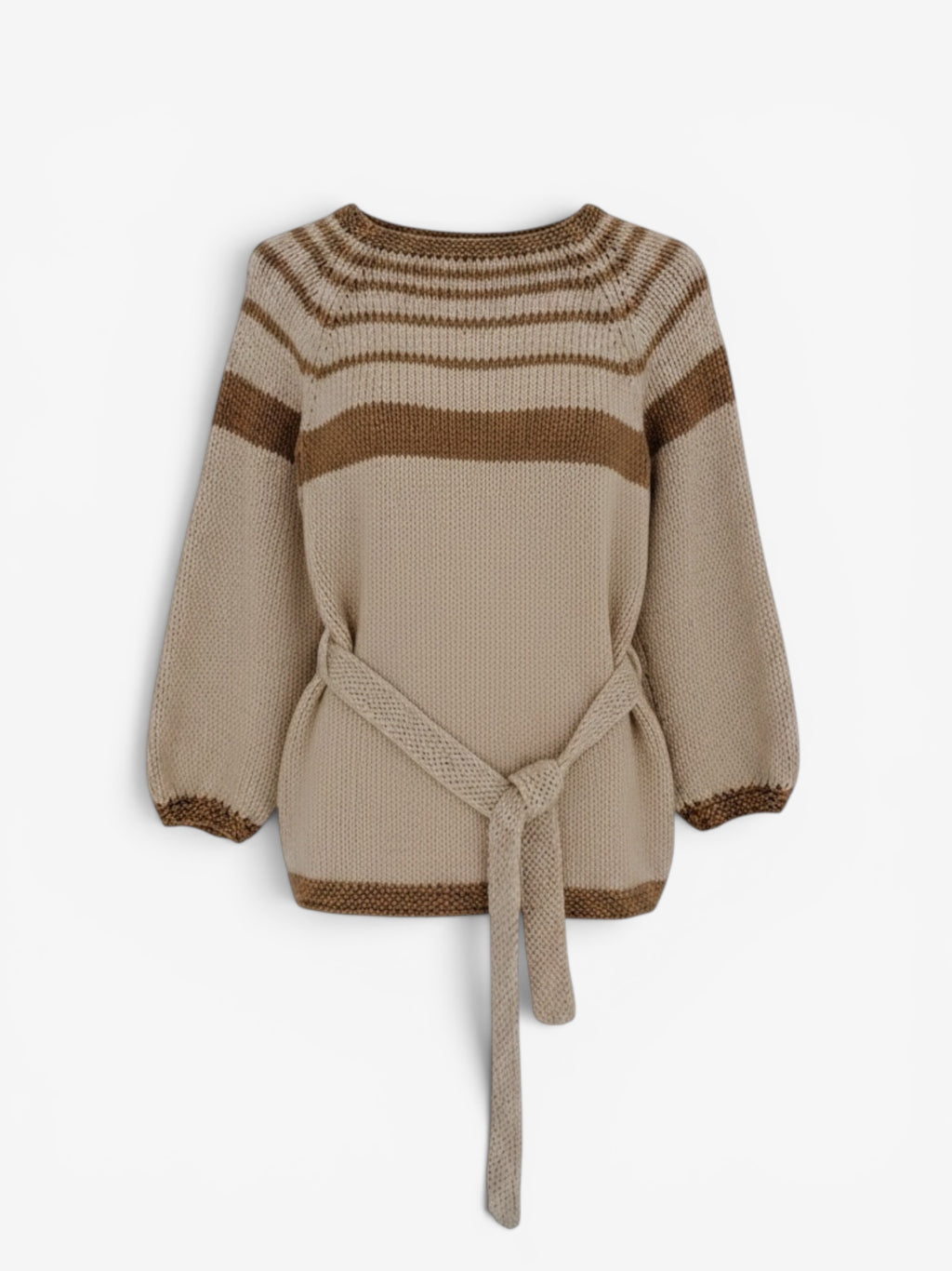 BELTED WOOL JUMPER . SIZE S