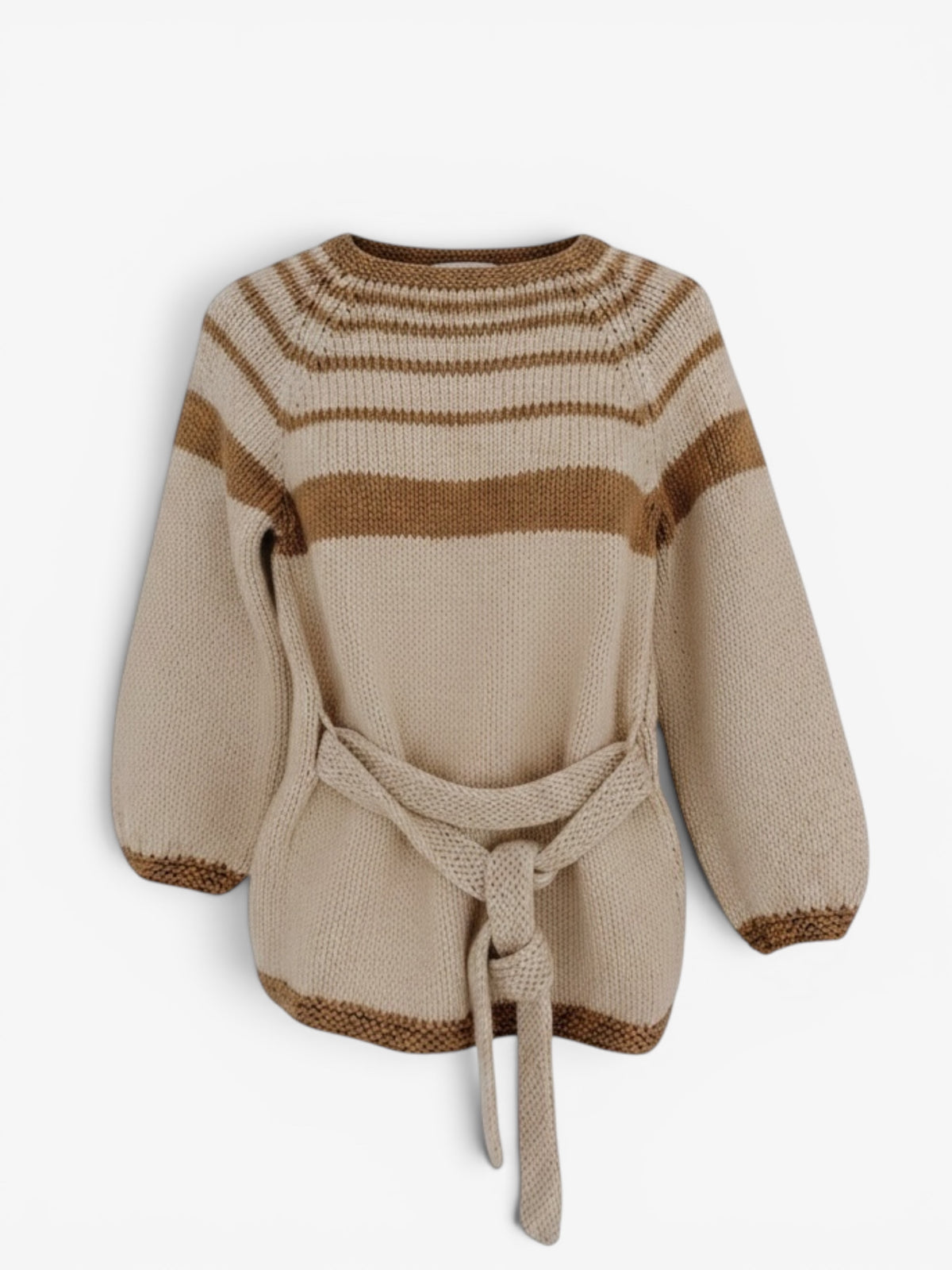 BELTED WOOL JUMPER . SIZE S