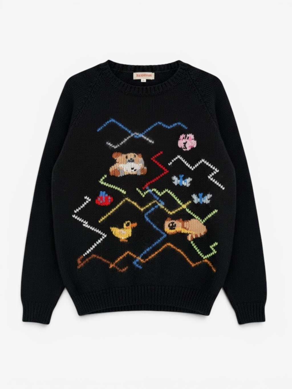 WOOL ANIMAL PATTERN JUMPER. SIZE M