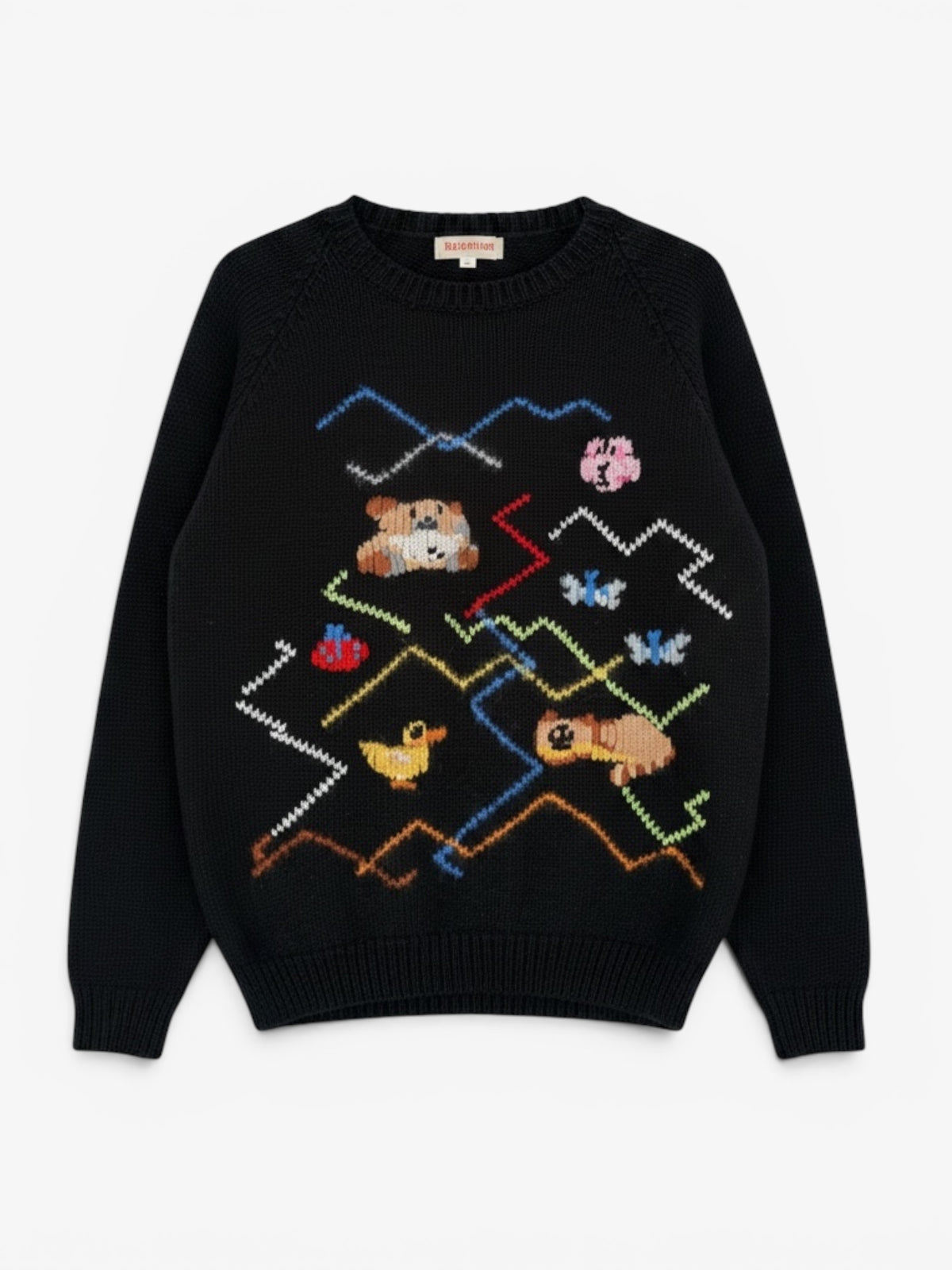 WOOL ANIMAL PATTERN JUMPER. SIZE M