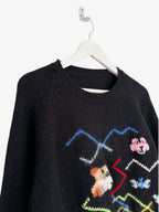 WOOL ANIMAL PATTERN JUMPER. SIZE M