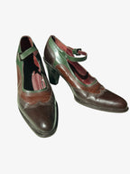 VINTAGE LEATHER MARY JANE HEELS. SIZE 3