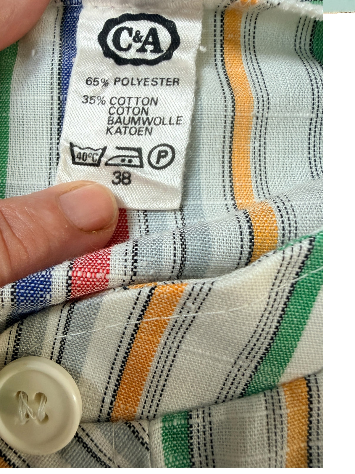 VINTAGE C&A CANDY-STRIPE SHIRT SIZE 8/10