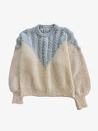 VINTAGE HAND-KNIT WOOL & MOHAIR JUMPER. SIZE M