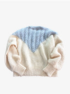 VINTAGE HAND-KNIT WOOL & MOHAIR JUMPER. SIZE M