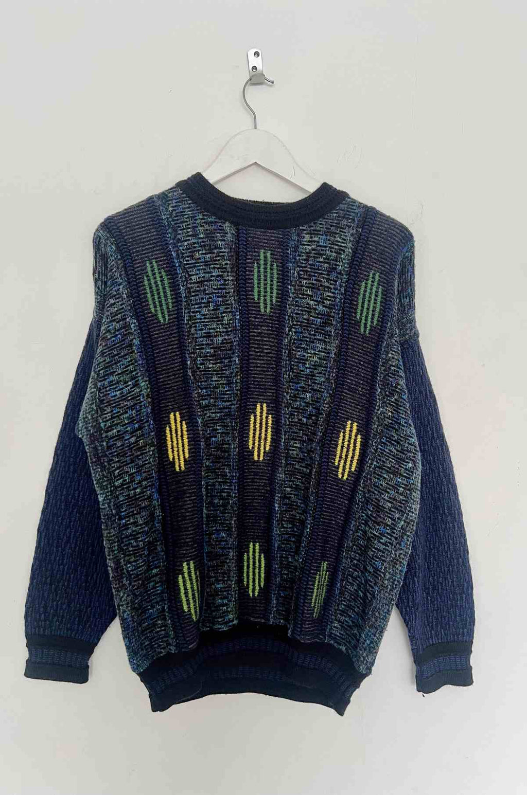 Navy and Black Fleck Crew Neck Jumper